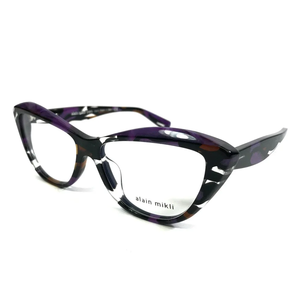 Alain Mikli Eyeglasses Frames Cataline A03117 005 Purple Stained Glass 55-15-140